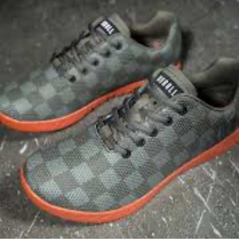 Merrell Men's Checkered Sneakers in Gray and Orange